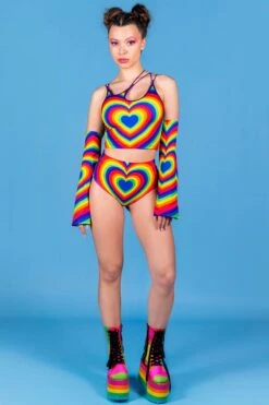 Heartbeat Booty Shorts Set 9 Heartbeat Booty Shorts Set -Unique Clothing heartbeat booty shorts set full view