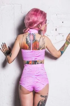 Pink Cream High Waisted Shorts -Unique Clothing high waisted shorts pink cream