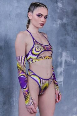 Hypno Vibration Underboob Rave Top -Unique Clothing hypno vibration underboob rave top side view