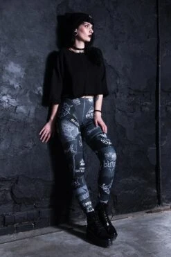 Black Denim Leggings -Unique Clothing leggings black denim