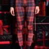Red & Black Plaid Leggings -Unique Clothing leggings black red tartan