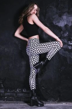 Checkered Triangle Leggings -Unique Clothing leggings checkered triangle