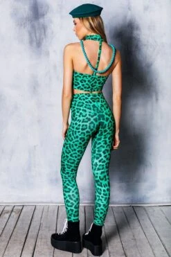 Green Leopard Leggings 8 Green Leopard Leggings -Unique Clothing leggings green leopard