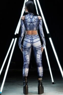 Steel Babe Sci-Fi Leggings -Unique Clothing leggings steel