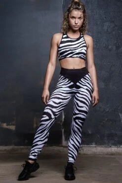 Zebra Print Workout Leggings -Unique Clothing leggings zebra
