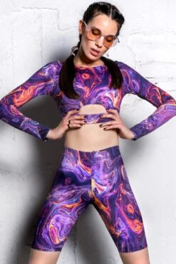 Magnetic Storm Biker Shorts Set -Unique Clothing magnetic storm biker shorts set