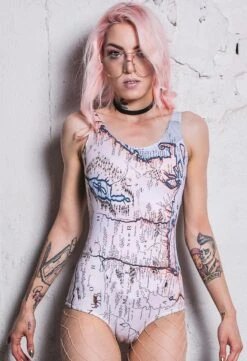 Map One Piece Swimsuit -Unique Clothing map one piece swimsuit