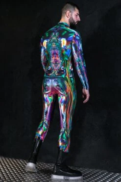 Men Multichrome Skin Costume -Unique Clothing men multichrome skin costume back view