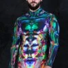 Men Multichrome Skin Costume -Unique Clothing men multichrome skin costume close view