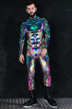 Men Multichrome Skin Costume -Unique Clothing men multichrome skin costume front view