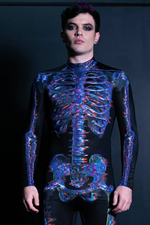 Men's Glitch Skeleton Costume