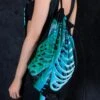 Mint Skeleton Drawstring Bag -Unique Clothing mint skeleton drawstring bag side view