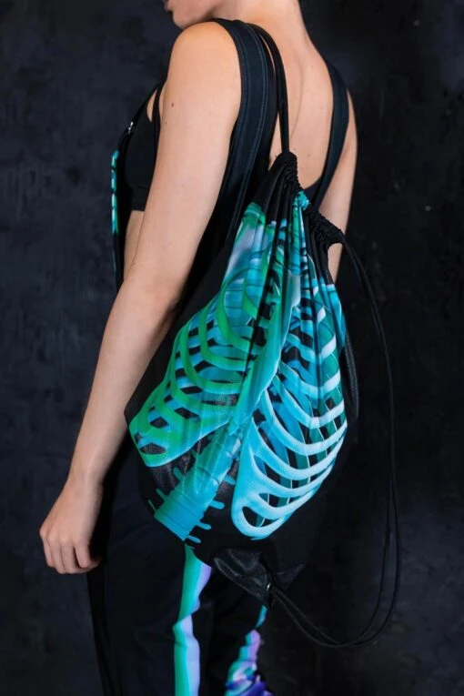 Mint Skeleton Drawstring Bag