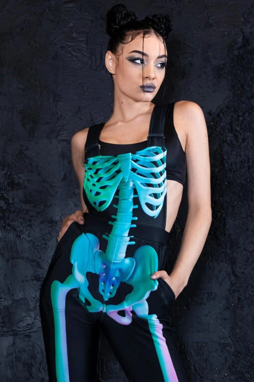 Mint Skeleton Overalls