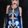 Moonlight Skeleton Crop Top -Unique Clothing moonlight skeleton crop top close view
