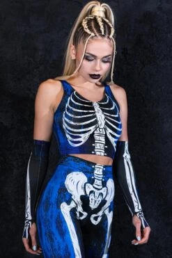 Moonlight Skeleton Crop Top -Unique Clothing moonlight skeleton crop top side view
