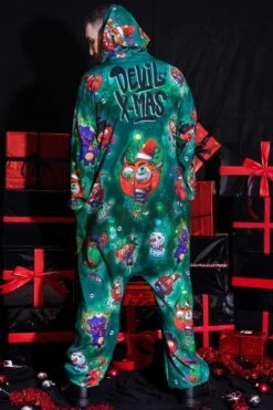 Naughty Devils Green Onesie For Men -Unique Clothing naughty devils onesie for him
