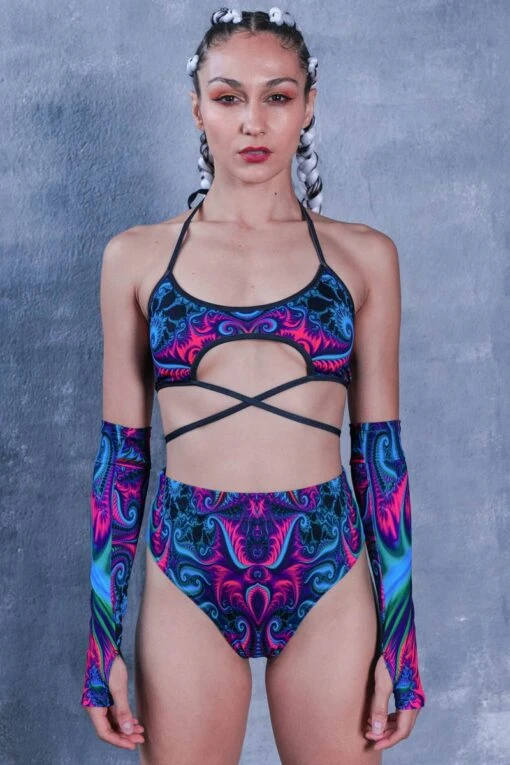 Neon Midnight Wrap Around Crop Top