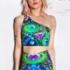 Psychedelic Travel One Shoulder Top 2 Psychedelic Travel One Shoulder Top -Unique Clothing one shoulder top psychedelic travel