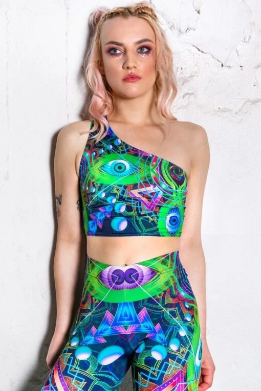 Psychedelic Travel One Shoulder Top
