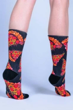 Pepperoni Pizza Crew Socks -Unique Clothing pepperoni pizza crew socks back view
