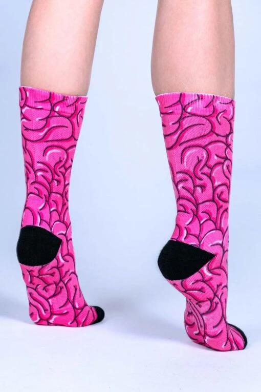 Pink Brain Crew Socks