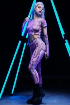 Pink Warrior Women Leggings 9 Pink Warrior Women Leggings -Unique Clothing pink cosplay set costume