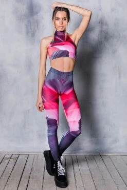 Pink Wave Leggings Set -Unique Clothing pink wave two piece set