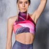 Pink Waves Halter Neck Top -Unique Clothing pink waves halter top