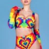 Pixel Love Booty Shorts Set