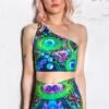 Psychedelic Travel Leggings Set 1 Psychedelic Travel Leggings Set -Unique Clothing psychedelic travel one shoulder top set