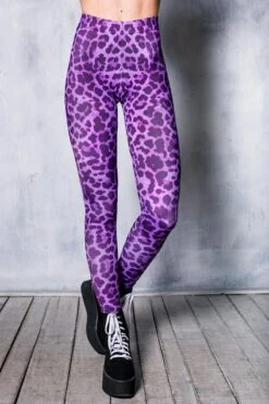 Purple Leopard Leggings Set -Unique Clothing purple leopard two piece set