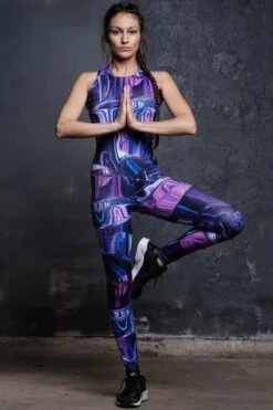 Purple Liquid Unitard -Unique Clothing purple liquid unitard