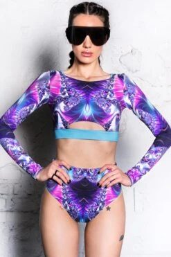 Purple Pearl Shorts Set -Unique Clothing purple pearl booty shorts set