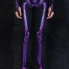 Purple Skeleton Flare Pants -Unique Clothing purple skeleton bell bottoms close view