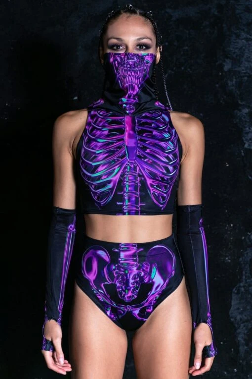 Purple Skeleton Booty Shorts