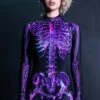 Purple Skeleton Costume -Unique Clothing purple skeleton costume close view