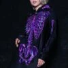 Purple Skeleton Hoodie Dress 2 Purple Skeleton Hoodie Dress -Unique Clothing purple skeleton hoodie dress front view