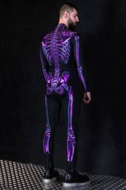 Purple Skeleton Men Costume -Unique Clothing purple skeleton men costume back view