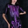 Purple Skeleton Oversized Tee Dress
