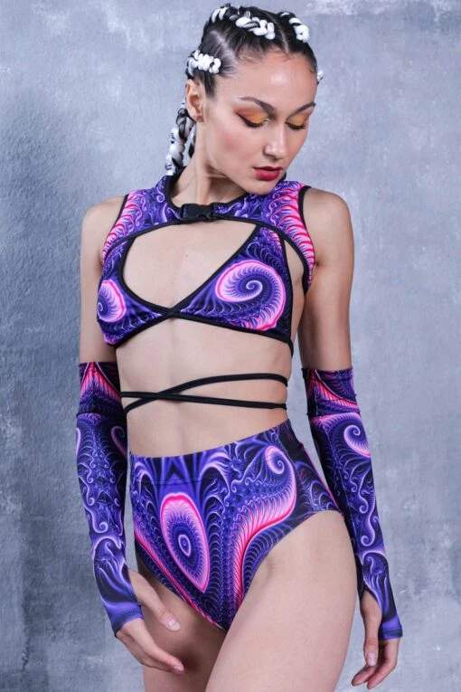 Purple Swirl Booty Shorts Set