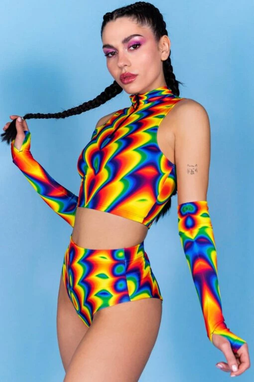 Rainbow Bloom Booty Shorts Set