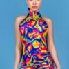Rainbow Dreams Catsuit -Unique Clothing rainbow dreams catsuit close view