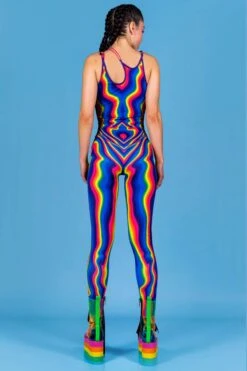 Rainbow Hypnosis Jumpsuit 8 Rainbow Hypnosis Jumpsuit -Unique Clothing rainbow hypnosis jumpsuit back view