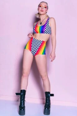 Rainbow Mate Bra Top -Unique Clothing rainbow mate bra top full view