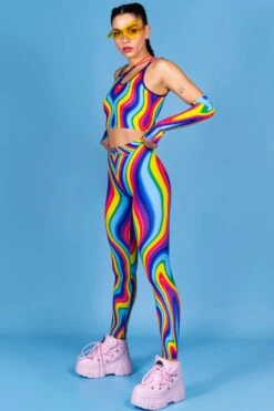 Rainbow Meltdown Crop Top -Unique Clothing rainbow meltdown crop top full view