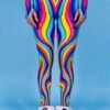 Rainbow Meltdown Leggings -Unique Clothing rainbow meltdown leggings close view