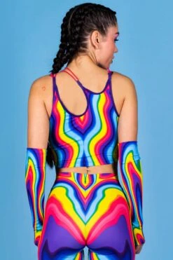 Rainbow Meltdown Leggings Set -Unique Clothing rainbow meltdown leggings set back view