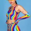 Rainbow Meltdown Leggings Set -Unique Clothing rainbow meltdown leggings set side view