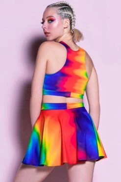 Unique Clothing -Unique Clothing rainbow overflow two piece set back view